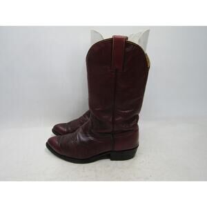 Texas Brand USA Mens Size 10 EE Burgundy Leather Western Cowboy Boots